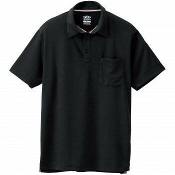 桑和 50137 半袖ポロシャツ(胸ポケット付き) 3Lサイズ ブラック(4) Absolute GEAR【メーカー直送：代金引換不可：同梱不可】【北海道・沖縄・離島は配達不可】