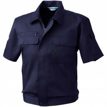 桑和 EC421 半袖ブルゾン 3Lサイズ ネイビー(1)【メーカー直送：代金引換不可：同梱不可】【北海道・沖縄・離島は配達不可】