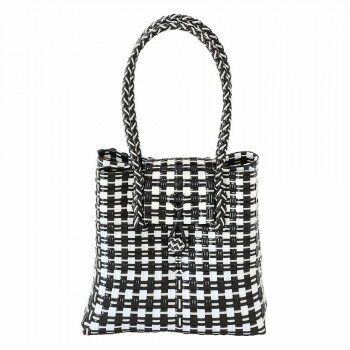 パサールバッグ スクエアベロ付 S ブラック＆ホワイト 10223550452【メーカー直送：代金引換不可：同梱不可】【北海道・沖縄・離島は配達不可】