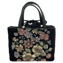 優美社 6019-00 ゴブラン織(ごぶらんおり) ハンドバッグ ブラック【メーカー直送:代金引換不可:同梱不可】【北海道・沖縄・離島は配達不可】