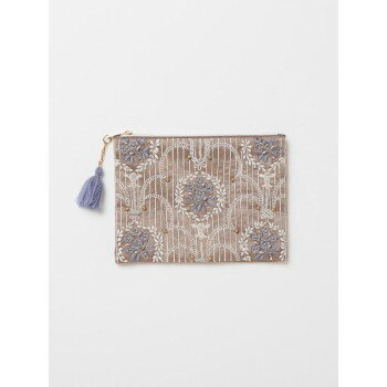 東京かんかん ビーズ刺繍ポーチL ブラウン M42-2091BR【配送方法:メール便/同梱不可/代引不可/日時指定不可】【北海道・沖縄・離島は配達不可】