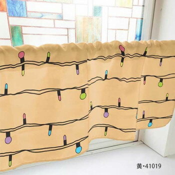 カフェカーテン 電飾 1000×450mm 黄・41019【メーカー直送：代金引換不可：同梱不可】【北海道・沖縄・離島は配達不可】