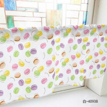 カフェカーテン マカロン 800×450mm 白・40938【メーカー直送：代金引換不可：同梱不可】【北海道・沖縄・離島は配達不可】