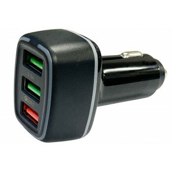 アークス(axs) 3ポートDC充電器QC+A2 ブラック X-304【メーカー直送：代金引換不可：同梱不可】【北海道・沖縄・離島は配達不可】