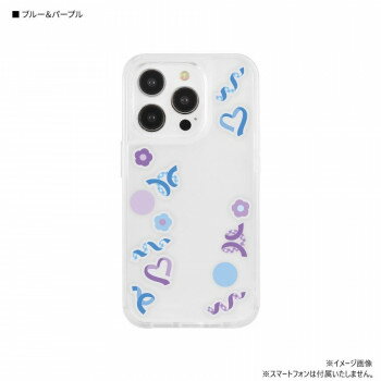 SHOWCASE+ iPhone15 Pro対応ケース (アクリルパーツ付き) ブルー＆パープル SWC-18BP【配送方法:メール便/同梱不可/代引不可/日時指定不可】【北海道・沖縄・離島は配達不可】