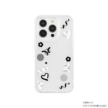 SHOWCASE+ iPhone15 Pro対応ケース (アクリルパーツ付き) ブラック＆ホワイト SWC-18BW【配送方法:メール便/同梱不可/代引不可/日時指定不可】【北海道・沖縄・離島は配達不可】