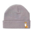フレンズヒル 刺繍ニット帽 シバオスワリニット グレイ YW-305-501【メーカー直送:代金引換不可:同梱不可】【北海道・沖縄・離島は配達不可】