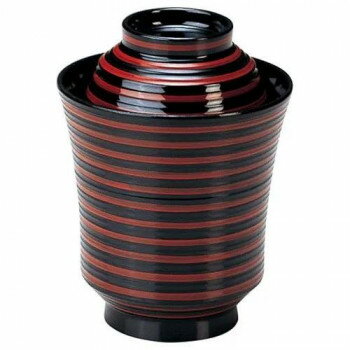 福井クラフト 線引き細身箸洗椀(蓋親) 朱ライン 12023270【メーカー直送：代金引換不可：同梱不可】【北海道・沖縄・離島は配達不可】