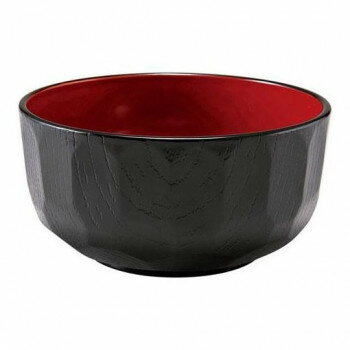 福井クラフト A5寸亀甲丼鉢 黒内朱 41000620【メーカー直送：代金引換不可：同梱不可】【北海道・沖縄・離島は配達不可】