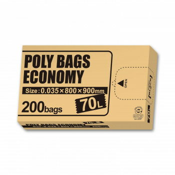 オルディ ポリバッグエコノミー BOX 70L 0.035mm 黒 200P 000040521【メーカー直送：代金引換不可：同梱不可】【北海道・沖縄・離島は配達不可】