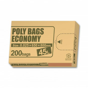 オルディ ポリバッグエコノミー BOX 45L 0.025mm 乳白半透明 200P 000040703【メーカー直送：代金引換不可：同梱不可】【北海道・沖縄・離島は配達不可】