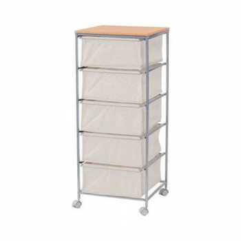 東谷 キャンバスチェスト 5段 ベージュ MIP-279【メーカー直送：代金引換不可：同梱不可】【北海道・沖縄・離島は配達不可】