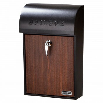 セトクラフト 壁掛けポスト GALVA ブラック＆ウォールナット SI-3945【メーカー直送：代金引換不可：同梱不可】【北海道・沖縄・離島は配達不可】