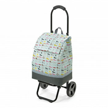 CHARMISS シャルミス ショッピングカート ネコ柄 スカイブルー 15-5038-81【メーカー直送：代金引換不可：同梱不可】【北海道・沖縄・離島は配達不可】