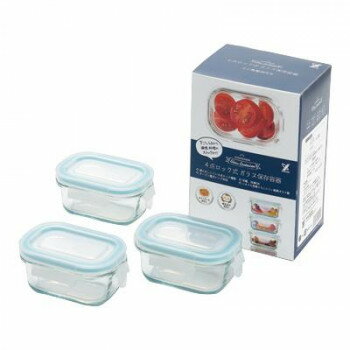 グラスコンテナ4点ロック式ガラス保存容器ミニ角型3pcs SJ2720【メーカー直送：代金引換不可：同梱不可】【北海道・沖縄・離島は配達不可】