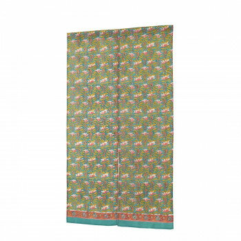 のれん カリーノブロックプリント ターコイズ 11725870354【メーカー直送：代金引換不可：同梱不可】【北海道・沖縄・離島は配達不可】