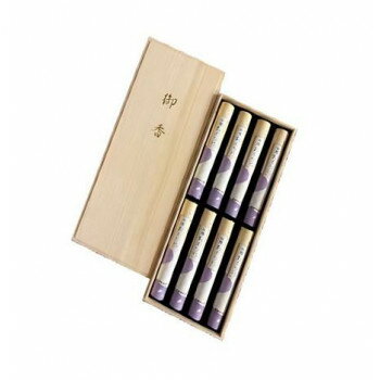 奥野晴明堂 白檀おもかげ 短寸細筒8本入 桐箱入り【メーカー直送：代金引換不可：同梱不可】【北海道・沖縄・離島は配達不可】