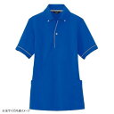 アイトス サイドポケット半袖ポロシャツ(男女兼用) ブルー L 7668【メーカー直送:代金引換不可:同梱不可】【北海道・沖縄・離島は配達不可】(4)