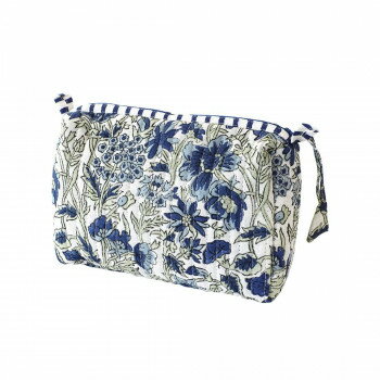 キルトポーチ L カリーノブロックプリント ブルー 11725000479【メーカー直送：代金引換不可：同梱不可】【北海道・沖縄・離島は配達不可】