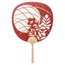 日本製(MADE IN JAPAN) うちわ 万葉(エンジ) 両面透かし 1142【メーカー直送:代金引換不可:同梱不可】【北海道・沖縄・離島は配達不可】