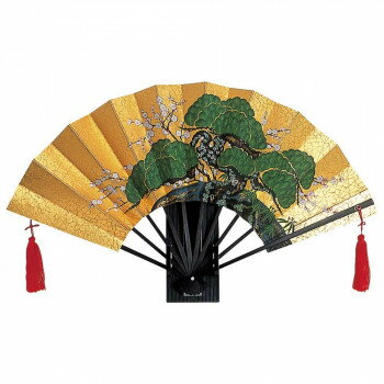 日本製(MADE IN JAPAN) 飾り扇 もえぎ松 (箱・立て付) 5502【メーカー直送:代金引換不可:同梱不可】【北海道・沖縄・離島は配達不可】