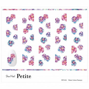 Sha-Nail Petite 写ネイル ネイルシール Petite Water color Pansies PET-001【メーカー直送:代金引換不可:同梱不可】【北海道・沖縄・離島は配達不可】