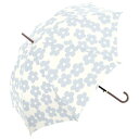藤田屋 婦人長傘 58cm ネモフィラフラワー サックス 713-048【メーカー直送:代金引換不可:同梱不可】【北海道・沖縄・離島は配達不可】