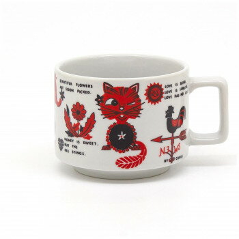 三郷陶器 マグ(猫とフクロウ) 6827-01【メーカー直送：代金引換不可：同梱不可】【北海道・沖縄・離島は配達不可】