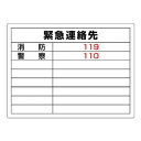 ユニット 高圧ガス標識 緊急連絡先 827-60【メーカー直送:代金引換不可:同梱不可】【北海道・沖縄・離島は配達不可】