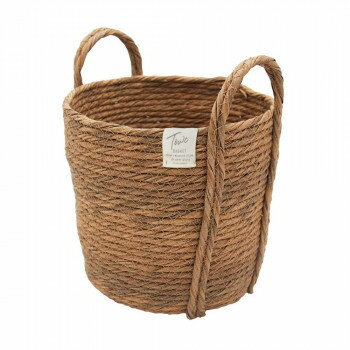 ティーライフ モネ フェイクPE バスケット ラウンド M ブラウン 74509【メーカー直送：代金引換不可：..