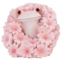 ティーライフ コポー 置物 桜リースとカエル 621535【メーカー直送:代金引換不可:同梱不可】【北海道・沖縄・離島は配達不可】