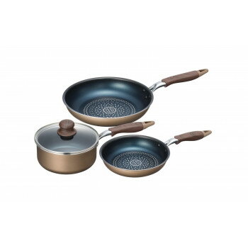 Frying Pans （Aluminum） - ブラナーノII　IH対応ガラス蓋付片手鍋18cm＆フライパン20cm＆フライパン26cm　MB-2399【メーカー直送：代金引換不可：同梱不可】【北海道・沖縄・離島は配達不可】