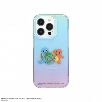 ポケットモンスター iPhone15 Pro対応ソフトケース フシギダネ＆ヒトカゲ＆ゼニガメ POKE-865B【メーカー直送：代金引換不可：同梱不可】【北海道・沖縄・離島は配達不可】