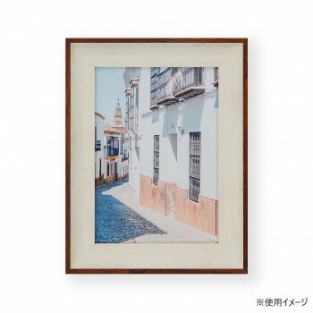 写真立　ポルタ　2L　ホワイト・ブラウン　33R09412201【配送方法:メール便/同梱不...