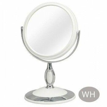 ines(アイネス)　ラウンド卓上ミラー　くるり　NK-243　WH・ホワイト【メーカー直送：代金引換不可：同梱不可】【北海道・沖縄・離島は配達不可】