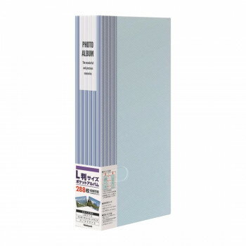 ナカバヤシ フォトホルダー288 ポケットアルバム ストライプ ブルー PHE3288A-B【メーカー直送：代金引換不可：同梱不可】【北海道・沖縄・離島は配達不可】