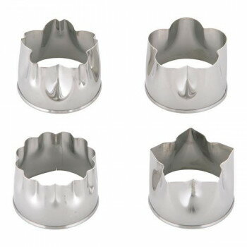 霜鳥製作所 18-8ビスケット抜型 (4ヶ入) 大 WBS02001【メーカー直送：代金引換不可：同梱不可】【北海道・沖縄・離島は配達不可】