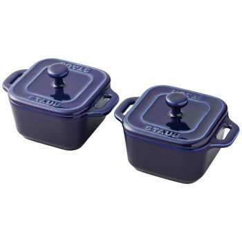 ストウブ スクエアココットペアブルー 40511-099 8173-072【メーカー直送：代金引換不可：同梱不可】【..