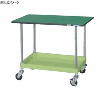 サカエ CSパールワゴン軽量タイプ 天板付1段 グリーン CSP-7561LTE【メーカー直送：代金引換不可：同梱不可】【北海道・沖縄・離島は配達不可】