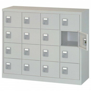 シューズロッカー 4列4段扉付・ダイヤル錠タイプ ニューグレー COM-SC-16WK【メーカー直送：代金引換不可：同梱不可】【北海道・沖縄・離島は配達不可】