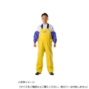 ※パッケージ、デザイン等は予告なく変更される場合があります。※画像はイメージです。商品タイトルと一致しない場合があります。厚み0.35mmPVCシートとトリコットを貼り合わせた、肌触りの良いソフトな履き心地のサロペット。着脱がしやすいように脇部分にボタン付きのマチが付いています。作業時に膝をついても破れにくい、ひざ部分補強仕様。しっかりした厚みの生地で寒さから守り、土木、現場作業を快適にサポートします。※腕カバーは別売りです。サイズ23個装サイズ：41×33×2cm重量個装重量：880g素材・材質基布:ポリエステル100%(表面に塩化ビニル樹脂引き)仕様適応胸囲:108〜116cm適応身長:175〜180cm耐水圧(初期値):20000mmH2Oベルト通し付き防水加工生産国中国広告文責:株式会社ホームセンターセブンTEL:0978-33-2811※パッケージ、デザイン等は予告なく変更される場合があります。※画像はイメージです。商品タイトルと一致しない場合があります。fk094igrjs