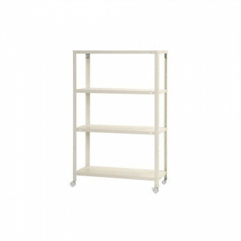 スマートラック NSTR-K457 キャスター付き 間口800×奥行450×高さ1235mm 4段 ホワイト【メーカー直送：代金引換不可：同梱不可】【北海道・沖縄・離島は配達不可】