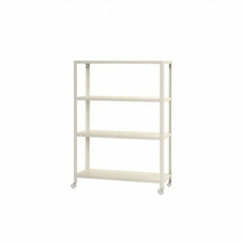 スマートラック NSTR-K466 キャスター付き 間口900×奥行400×高さ1235mm 4段 ホワイト【メーカー直送：代金引換不可：同梱不可】【北海道・沖縄・離島は配達不可】