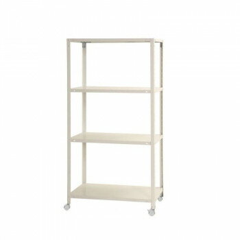 スマートラック NSTR-K557 キャスター付き 間口800×奥行450×高さ1535mm 4段 ホワイト【メーカー直送：代金引換不可：同梱不可】【北海道・沖縄・離島は配達不可】