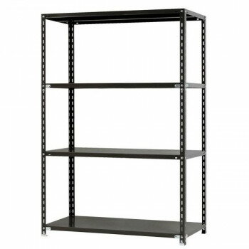 スチールラック NC1200-18 4段 間口1200×奥行450×高さ1800mm ブラック【メーカー直送：代金引換不可：同梱不可】【北海道・沖縄・離島は配達不可】