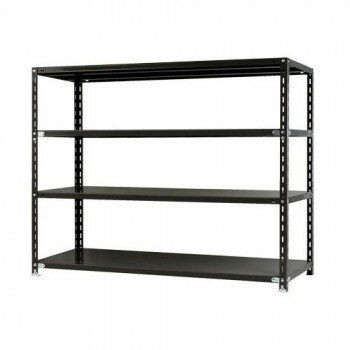 スチールラック NC1500-12 4段 間口1500×奥行450×高さ1200mm ブラック【メーカー直送：代金引換不可：同梱不可】【北海道・沖縄・離島は配達不可】
