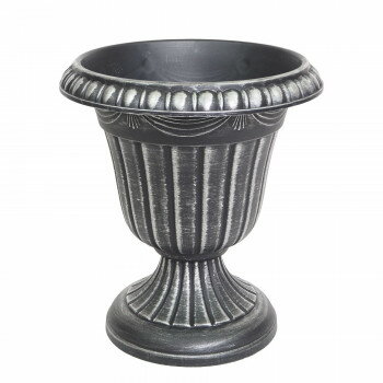 村田屋産業 ローマプラポット L Black silver 3659【メーカー直送：代金引換不可：同梱不可】【北海道・沖縄・離島は配達不可】