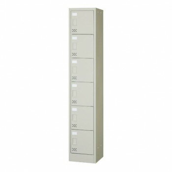 Shoe Cupboards - シューズロッカー 扉付・錠なしタイプ 1列6段 ニューグレー COM-SC-6C【メーカー直送：代金引換不可：同梱不可】【北海道・沖縄・離島は配達不可】