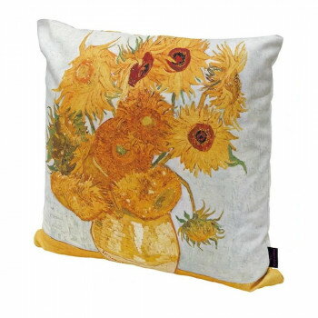 名画クッションカバー ゴッホ 「ひまわりII」 AC-01524【メーカー直送：代金引換不可：同梱不可】【北海道・沖縄・離島は配達不可】