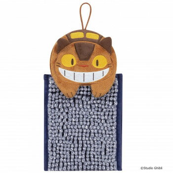 センコー となりのトトロ もこもこネコバス お手ふき 約15×20cm(モール部使用時 ネイビーブル ...